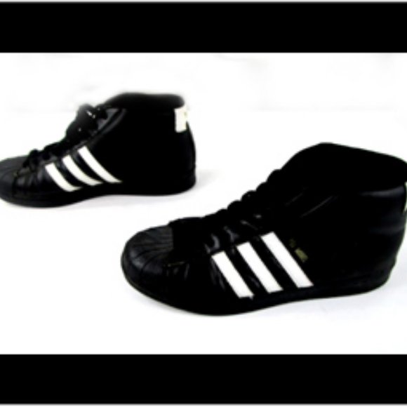 New Men\'s Adidas Originals Superstar Pro Model Athletic Leather Shoes Black/Gold main image 5